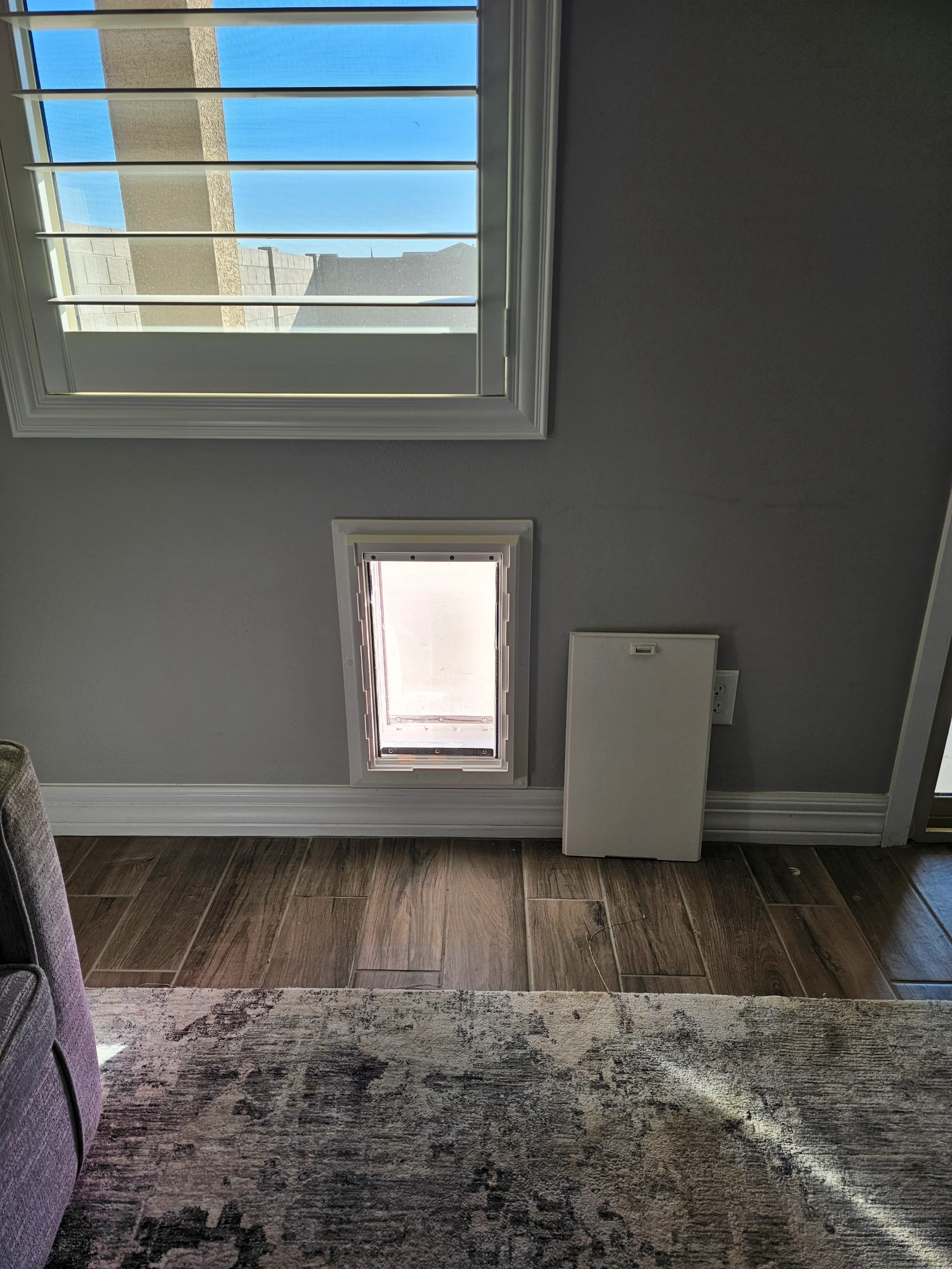 Completed Apollo pet door installation in a customer home, project 10
