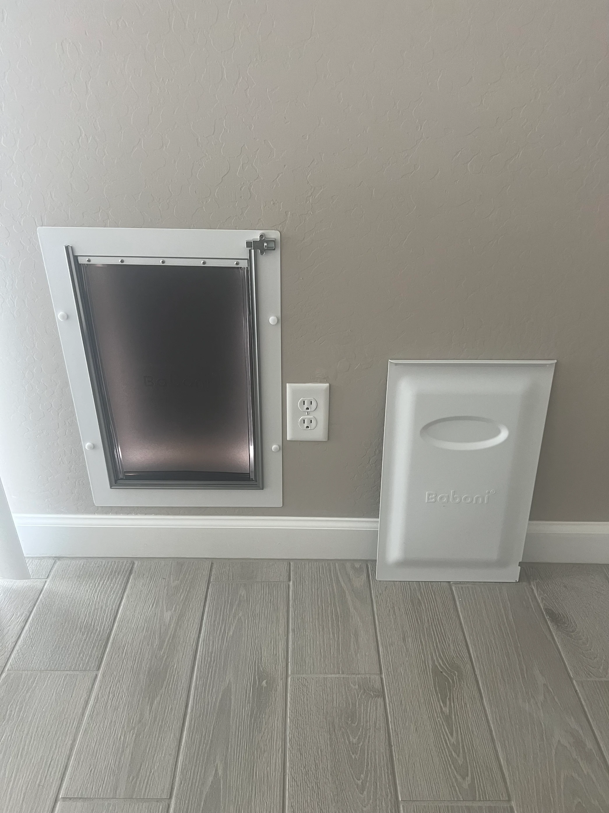 Completed Apollo pet door installation in a customer home, project 22